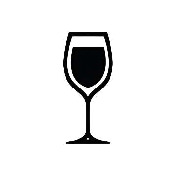 Black silhouette of a wine glass on a transparent background
